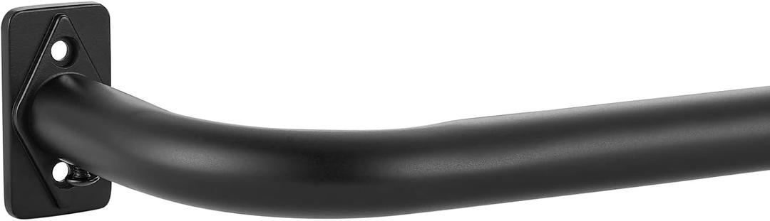 Matte Black Curtain Rods for Window 28-53", Wrap Around Splicing Single Window Rod, Heavy Duty 1 Inch Diameter Room Darkening Drapery Rod Telescoping