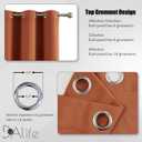 DUALIFE Rust Burnt Orange Blackout Bedroom Curtains 63 Inch Length Grommet Drapes Room Darkening Thermal Insulated (42 x 63 in, 2 Panels)