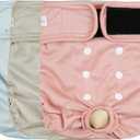 Langsprit Washable Female Dog Diapers (3 Pack) No Leak Reusable Diapers for Doggy Female in Period Highly Absorbent Dog Heat Panties with Adjustable Snaps Black Size M