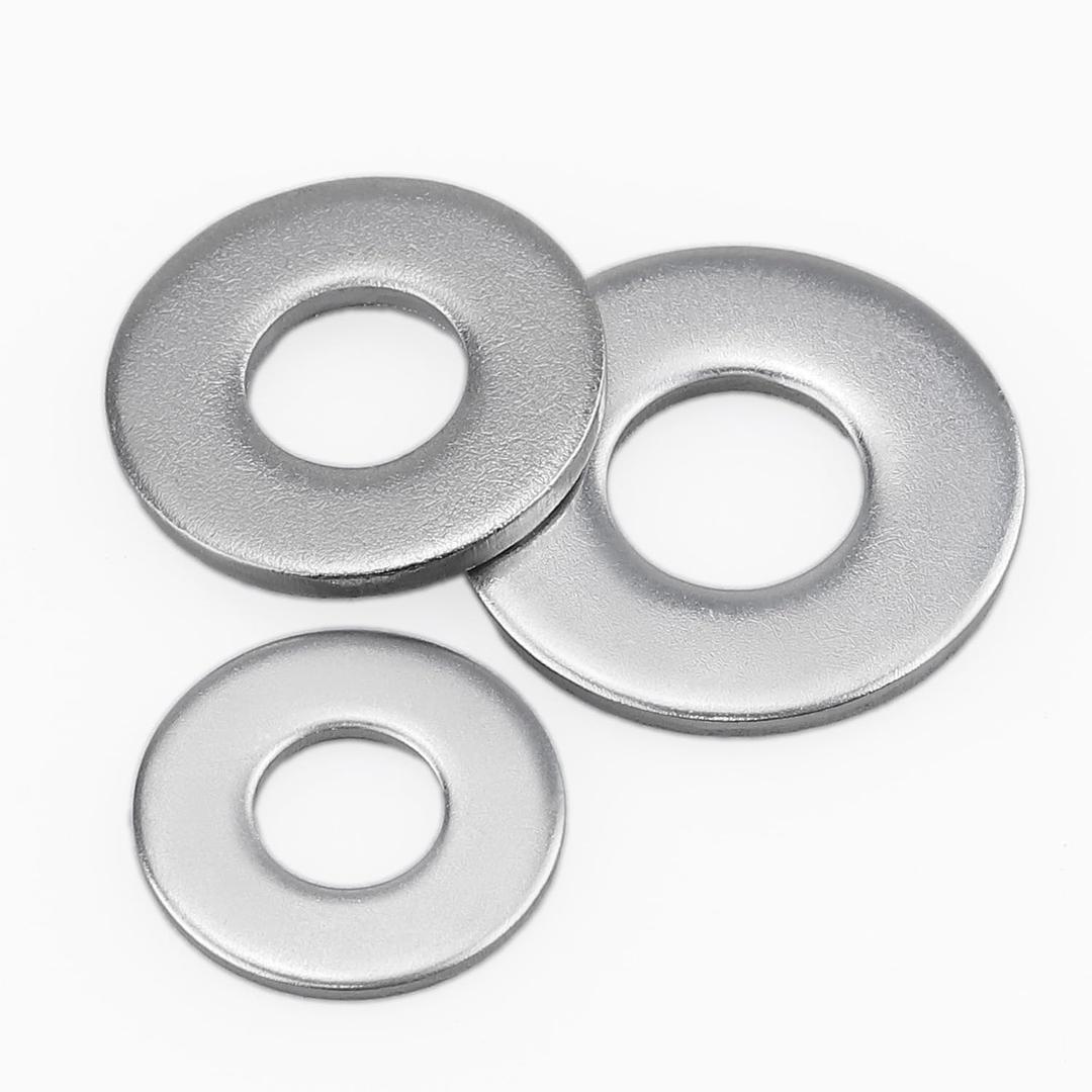 100 pcs 1/4 ID X 3/4 OD Stainless Flat Washers USS, 3/4" Outer Diameter, 304 Stainless Steel 18/8 Metal Washers, Fits 1/4" Screws and Bolts, Bright Finish (Silver)