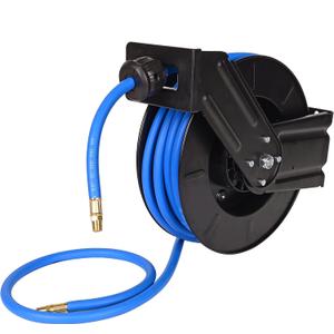 Aain AE39 Heavy Duty Air Hose Reel With 50FT Auto Rewind Preminium Retractable air hose,Steel Construction Industrial Air Hose Reel Wall Mount 3/8" Flexiable Hybrid Hose