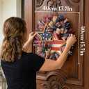 4th of July Patriotic Wreath 15.7 Inch, American Flag Wreaths for Front Door, Red White and Blue Weather Farmhouse Outdoor Holiday Decoration, Memorial Day Independence Day Spring Decor