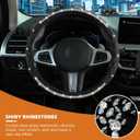 Steering Wheel Coverwith Sparkly Crystal Rhinestone, Delicate and Anti-Slip Bling Steering Wheel Cover Adaptable to 14.5-15 inches Car Wheel Protector for Women GirlDiamond Car Accessories, Black