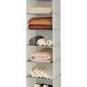 2 x MAX Houser 6 Tier Shelf Hanging Closet Organizer with 2 Hooks, Light Grey