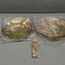 2 Set Stainless Steel Cupcake Stand, Gold Metal Serving Tray Cake Holder Cake Display Stand for Holiday Dessert Table Decorations Birthday Party Wedding (3 Tier x 2)