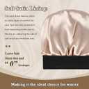 2 x Satin Lined Beanie Hat, Winter Hats for Women & Men, Soft Silk Lining Cuffed Knit Beanie Unisex Skull Cap (Black)