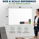 Magnetic Whiteboard Wall Sticker, Dry Erase Contact Paper, 24"x36"