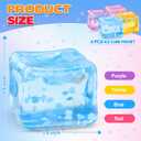 Chridark Ice Cube Fidget Toy for All Ages: 4 Pcs Sensory Squishy Fidget Toys, Square Stress Balls, Classroom Prizes, Anxiety Relief Stress Cube Gift for Kids Teens Adults