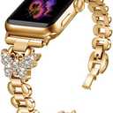 SaNgaiMEi Bands Compatible with Apple Watch 38mm 40mm 41mm Women Bling Metal Bracelet Dressy Strap for iWatch Series 9 8 7 6 5 4 3 2 1 SE, Set of 3