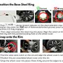 Universal Hubcaps for Steel Wheels, Snap-On Wheel Covers with Adjustable Steel Retaining Ring, Durable ABS, Patent Design (Gunmetal Gray, 15-inch)