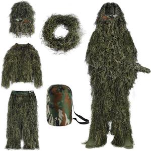Slendor Ghillie Suit - 5 in 1 Ghillie Suit for Hunting, 3D Camouflage Suits for Unisex Adults & Youth, XLarge or XXLarge, Woodland