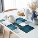 Abstract Oli Painting Placemats Set of 4, Abstract Plaid Table Mat Place Mats for Home Party Table Decorations (Bronze)