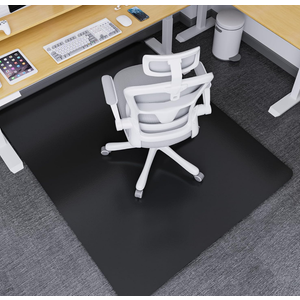 Tydle Chair Mat for Carpet, 60" x 46" Large Chair Mat for Carpeted Floors, 0.09" Thickness Heavy Duty Office Floor Mat with Grips, Non -Slip Rolling Computer Under Desk Mat for Home (Black
