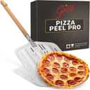 Hans Grill Pizza Peel PRO | Made for XL Pizza 12 inch + | Professional Restaurant Grade Perforated Metal Non-Stick Paddle for launching, turning and retrieving pizzas