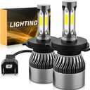 // Bulbs High and Low Beam 6500K Cool White, 60000LM 900% Brighter, Backup Plug & Play IP68 Waterproof Replacement Off-Road Lights, Pack of 2