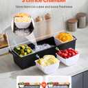 VEVOR Chilled Condiment Server, 4 Compartment Ice Cooled Condiment Serving Container, Chilled Garnish Tray Bar Caddy with Lid, for Bartending & Serving Taco, Salad, Fruit, Home & Restaurant Supplies
