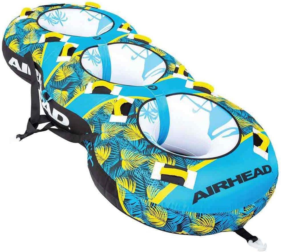 Airhead Blast, 3 Rider Towable Tube for Boating with Dual Tow Points