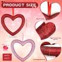 4 Pcs 9 Inch Valentines Day Ornaments for Tree, Red/Pink Valentines Day Tree Decorations Heart Ornaments for Valentine Tree Christmas Tree Wedding Anniversary Home