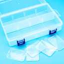 Plastic Compartment Storage Box With Adjustable Divider Removable Grid Compartment for Jewelry Small Accessories Hardware Fitting (8 Grids-Large x 1 Pack)