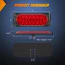 Nilight 5.5" Aluminum Housing Tail Light 2 PCS 24 LED Red Brake Lights | Marker Lights Surface Mount IP67 Waterproof For 10-30V RV Camper Trailer Truck Bus Boat