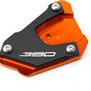 CNC Motorcycle Kickstand Pad Compatible with 2023 390 ADVENTURE 390ADVENTURE 390ADV 2024 Duk 390 Foot Side Stand Extension Pad (Orange)