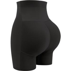 JOYSHAPER Womens Padded Underwear Butt Lifter Panties Shapewear Tummy Control High Waist Hip Pads Enhancer Shorts (Black, XL)