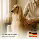 Since 1869 Hand Made In Germany - SHASH Oval Pet Brush With Short Metal Pins With Rubber Cushion - Helps Detangle Knots, Eliminate Frizz, Reduce Pulling & Snagging