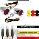 DREAMIZER 2pcs Chrome Bullet 15 LEDs Motorcycle Turn Signal Lights Front and Rear Indicator Lamps Compatible with Harley Honda Yamaha Cruiser Softail Sportster Street bike Chopper Bobber