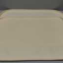 Silicone Pet Feeding Mat with Raised Edge for Food and Water, Dog Bowl Mats, Cat Bowls Placemat with High Lip for Floor Waterproof, Rubber Tray for Cats and Dogs 24 x 16 x 0.8 White Sand (Yellow Cast) 2 Pack