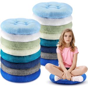 Fumete 16 Pcs 16 Inch Round Floor Cushions for Kids and Toddlers, Flexible Seating Classroom Furniture Floor Pillow for Home, Daycare, Preschool, Yoga and Meditation (Plain)