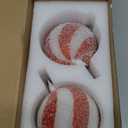 Baquler Set of 2 Christmas Candy Light Indoor Flameless Candles LED Candy Cane Light Xmas Red and White Glitter Ball Battery Operated Candles for Xmas Gift Holiday Party Room House Home Table Decor