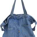 Yohora Shoulder Bag for Women Denim Crossbody Hobo Bag Casual Lightweight Handbag for Work Travel