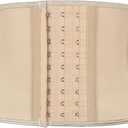 Atbuty Super Short Torso Waist Trainers Cincher Corset Tummy Shaper Slimming Latex Girdle, Beige Medium
