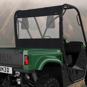 Soft Rear Windshield for Yamaha Rhino & Massimo UTVs - Winter-Ready PVC Windscreen, Waterproof & Windproof, Blocks Dust & Snow, Tough Against Punctures & Tears (BLACK)