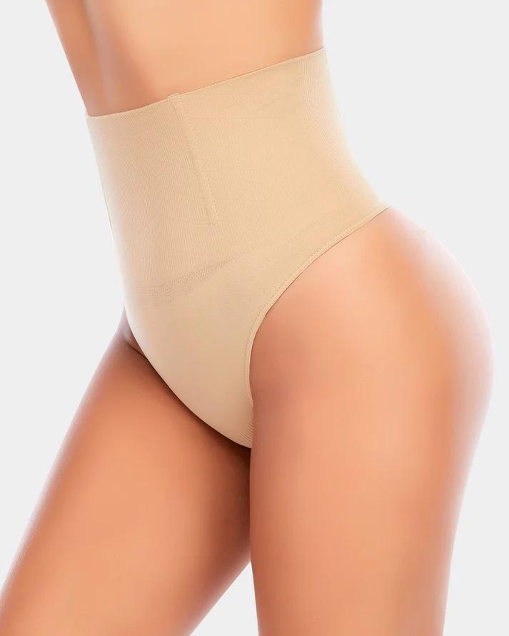 Werena Tummy Control Thong Shapewear for Women Seamless Shaping Thong Panties Body Shaper Underwear Size M
