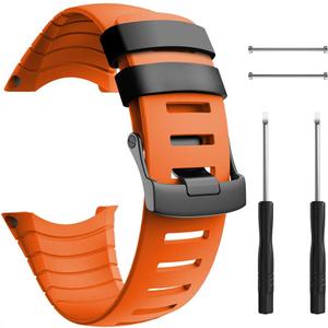 ANCOOL Compatible with Suunto Core Watch Band,Soft TPU Replacement Strap Sport Wristband Metal Clasp for Suunto Core Fitness Smart Watch (Orange) ANCOOL Compatible with Suunto Core Watch Band,Soft TPU Replacement Strap Sport Wristband Metal Clasp for Suunto Core Fitness Smart Watch (Orange)