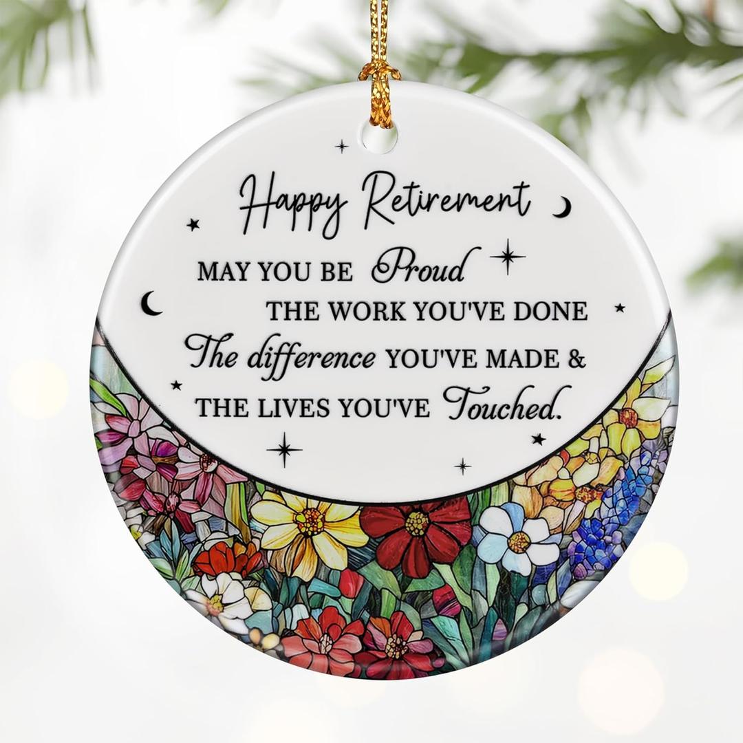 Retirement Gifts for Women & Men: Retirement Ornaments, Farewell Gifts for Retiring Coworkers, Retired Gift for Coworker, Friend, Boss, Employee, Teacher, Nurse  Christmas OrnamentsStyle F