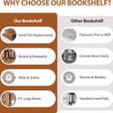 Muwuele 6 Tier Rotating Bookshelf Tower, Solid Wood Bookshelf on Wheels, Circular Book Shelf Rotating, Revolving Bookcase for Small Spaces, Corner Book Case, Spinning Book Shelf for Bedroom, Walnut