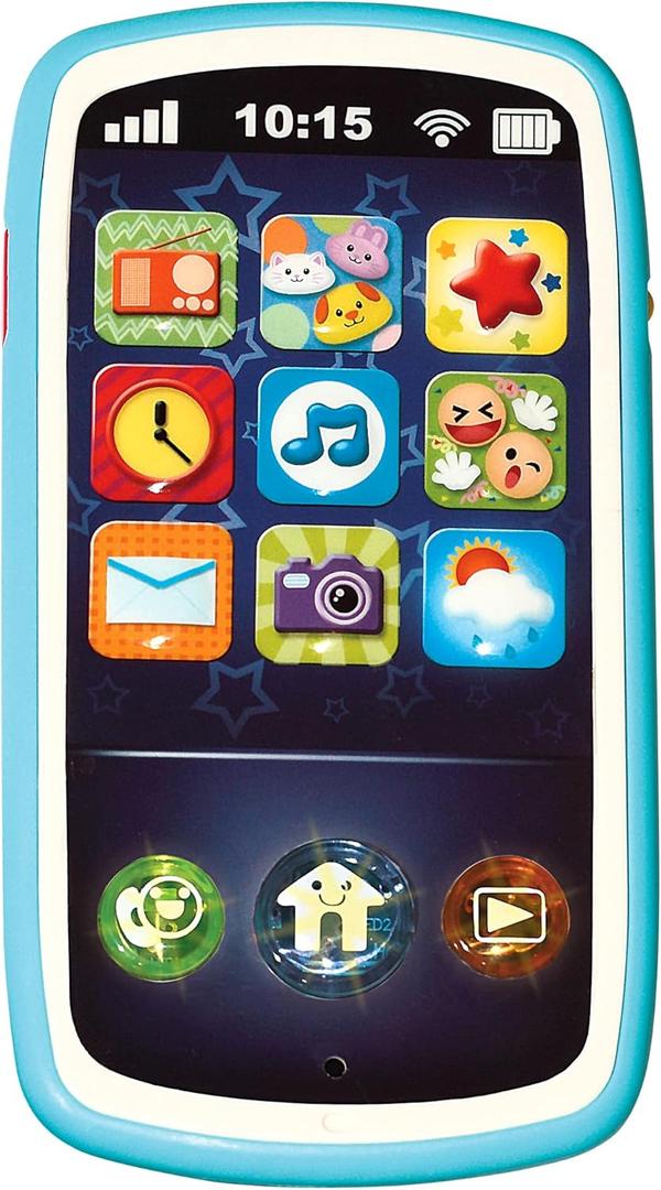 Baby Phone Toy with Record & Playback Features - Musical, Interactive and Educational Cell Phone Toddler Toys with 12 Smart Light Up Buttons - Learning Phones for Kids 6+ Months  ASTM Certified