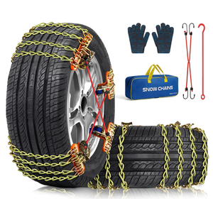 Snow Tire Chains for Car SUV Pickup Trucks, Universal Car Snow Chains, Snow Traction for Tires, Fit for Tire Width 195 205 215 220 225 235 240 245 255 265