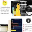 SEISSO Leather Repair Kit for Furniture, Black Vinyl Repair Kit with Mink Oil, Car Interior Leather Recoloring Balm for Scratches, Fading Shoes, Car Seat, Sofa