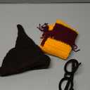 Newborn Photography Props Halloween Wizard Witch Hat Scarf Wand Glasses Frame 4 PCS Set Crochet Baby Photo Prop Halloween Baby Photoshoot Props Halloween Magic Party Cosplay Set