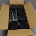 50 Pack Black Plastic Cups with Lids and Straws, 16 oz Disposable Plastic Tumblers Iced Coffee Cups Travel Mug Cup for Juices Halloween Birthday Bachelorette Party Wedding (Black, 16 oz)