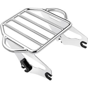 Benlari Chrome Detachable Luggage Rack 2-Up Mounting Rack Compatible for Harley Davidson Touring Road King Street Electra Glide 2009-2024 2021 2020 2019 2018 2017 2016 2015 2014 2013 2012 2011 2023