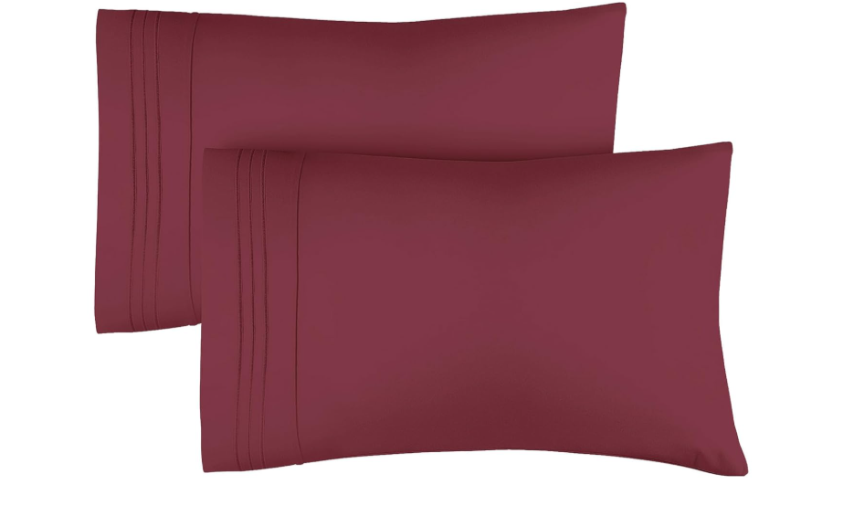 Queen Pillow Cases Set of 2 - Ultra Soft Hotel Quality Pillowcase Covers - Comfy, Cozy & Wrinkle Free - Shrinkage, Stain & Fade Resistant - Machine Washable Pillow Protectors - 2 Piece Set - Burgundy