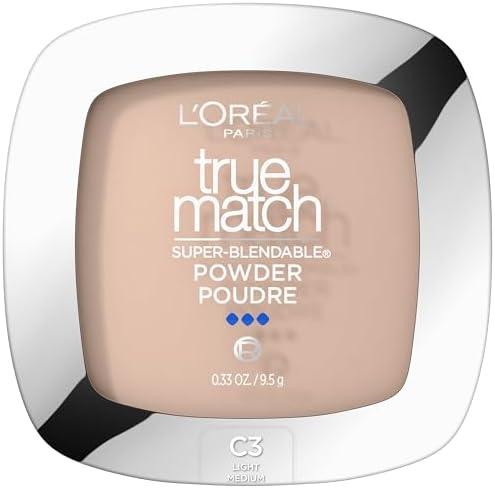 L'Oreal Paris True Match Super Blendable Oil Free Foundation Powder, C3 Light Medium, 0.33 oz, Packaging May Vary