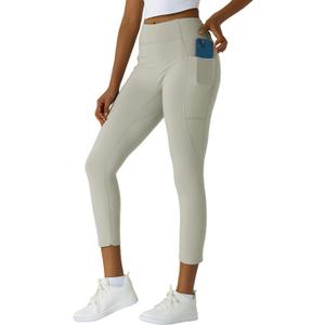 Women's High Waisted Moisture - Wicking Yoga Leggings with Pockets, Reflective Stripes & Shirt Loop for Active Lifestyle (M)