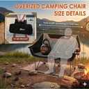 EMERIT Oversized Fully Padded Camping Chair, Heavy Duty 650LB Folding Camping Loveseat, Quad Fold Double Camping Couch with Cup Holders & Carry Bag for Outdoor, Lawn, Sports Events | HIgh Back, Rip resistance, Extra Wide Design, Cross-bracing Hubs, Easy Setup