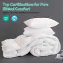 Three Geese Twin Size Pinch Pleat Duck Feather Down Fiber Comforter - All-Season Down Duvet Insert Fluffy Baffle Box Design with 8 Corner Loops for Warmth and Softness.