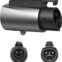 For Tesla to J1772 Adapter with Security Lock, Max 80A 250V Silver Plated NACS to J1772 adapter for Level 2 EV Charging, Fits Tesla Wall/Destination/Mobile Connectors, Non-Supercharger Compatible (NACS to J1772)